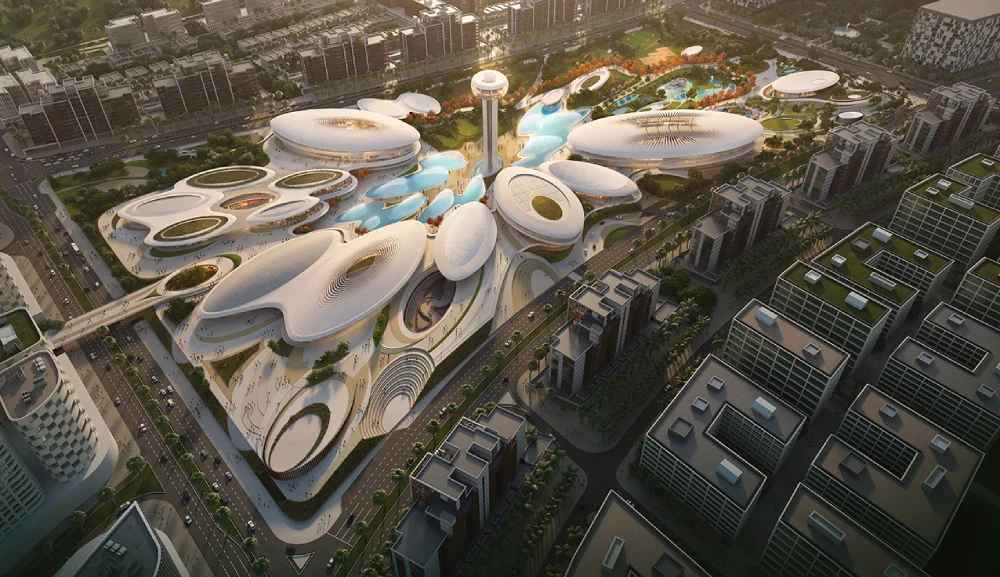 Aljada community Sharjah skyline and parks